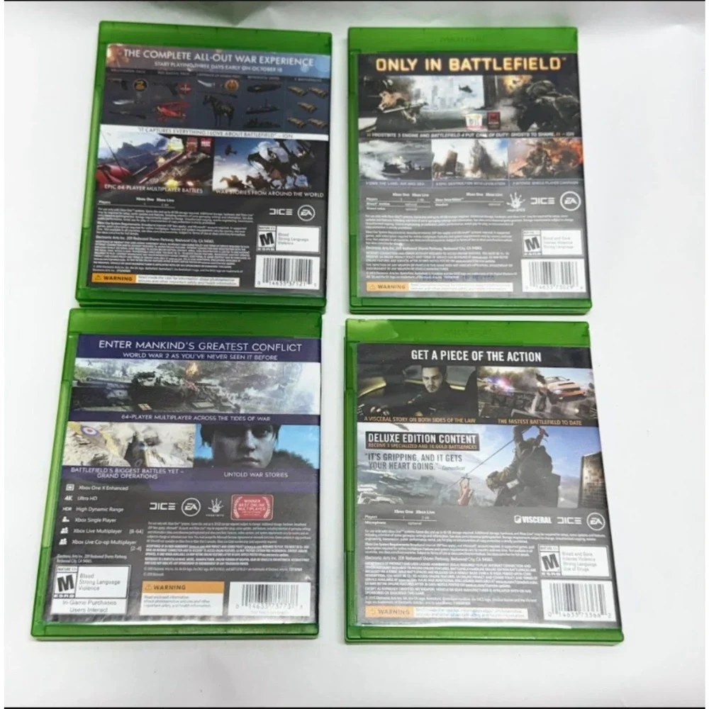 Battlefield Xbox One Lot Battlefield 1 4 5 V + Hardline 4 Game Bundle CIB FPS EA